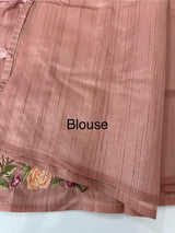 Art tussar saree with embroidery MST677 DustyPeach