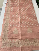 Cutwork blended tussar saree SNFNICY PastelPeach