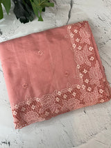 Soft Silky kota saree with cutwork borders  MSH132 (2) Peach