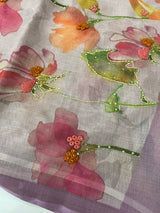 Handworked Tissue linen saree MS88651