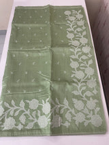 Blended Tussar silk saree with applique work- MSH200 DuskyGreen
