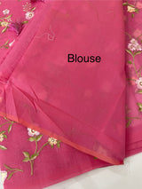 Kota Supernet embriodery saree SHSNYNM- Pink