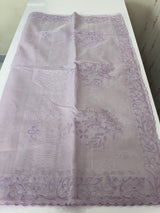 Moonga checks saree with Net Applique borders  MSH157 Lavender