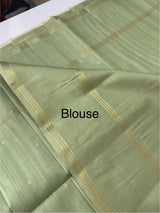 Semi silk saree with zari buttas  MSG6161- DustyGreen