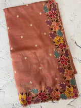 Crush Organza saree with embroidery borders MBS675