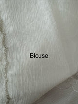 Handworked Crush Organza saree with applique work MBS676 White