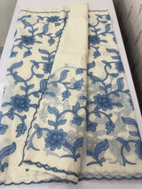 Mul chanderi applique work saree MSH170