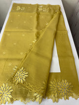 Crush Organza saree MSK5463- DuskyYellow