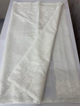 Dyeable Chanderi applique work saree  MSH173(2) OffWhite