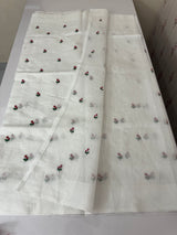 Slub cotton saree with embroidery MS2302