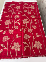 Malai chanderi saree with applique work MSM6201 RaniPink
