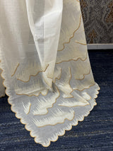 Mul chanderi embriodery saree with scalloped borders MCBS654