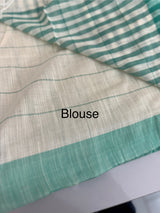 Checks Semi linen saree  MLS67