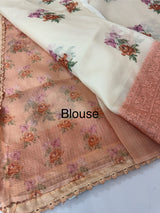 Silky kota saree with chikankari embriodery MSK4532