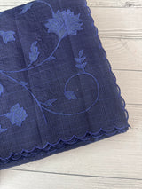 Kota silk cotton saree with applique work MS81788 -DarkBlue