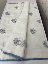 Lightweight Supernet saree with cross stitch embroidery MS142