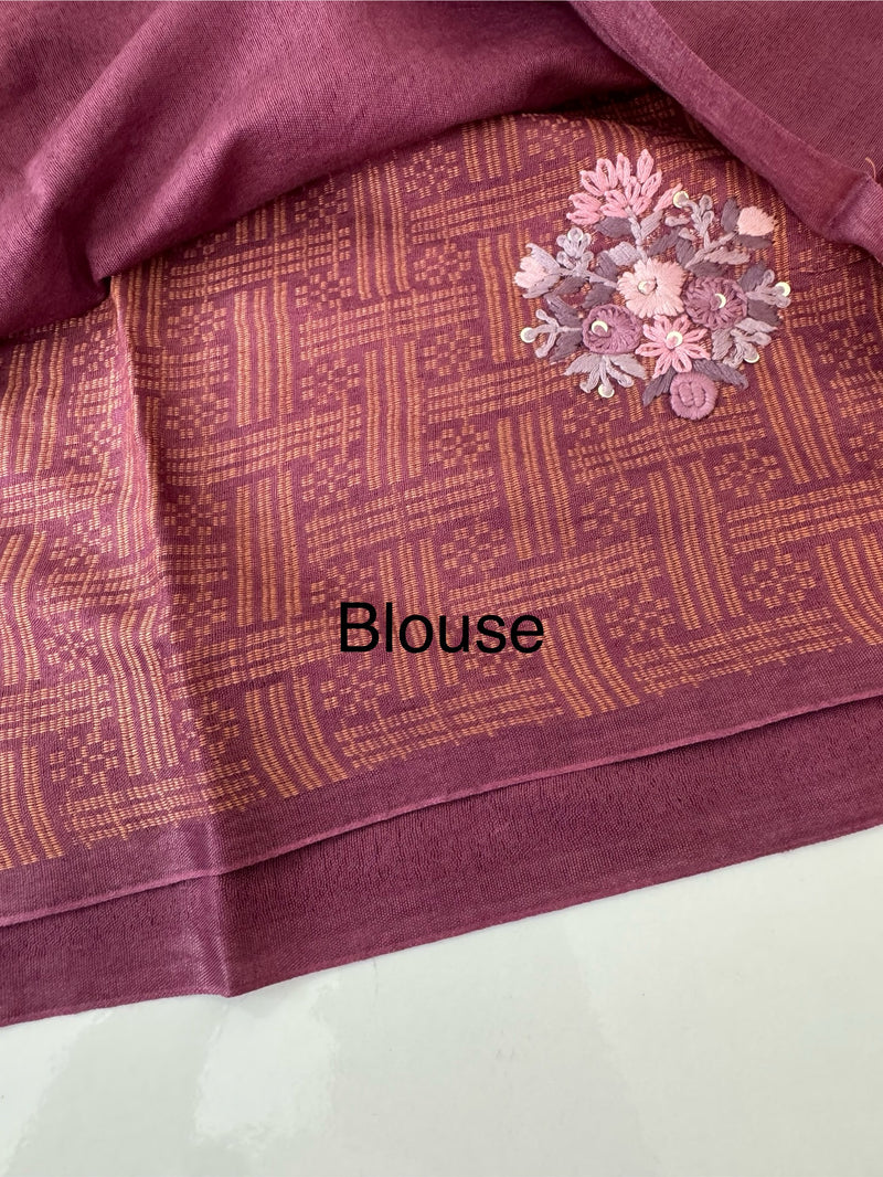 Semi tussar saree with Handwork MS44500