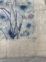 Kota Supernet saree with digital prints and chikankari border MSG654