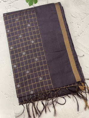 Bhagalpuri Semi tussar saree MS896 - DustyPlum