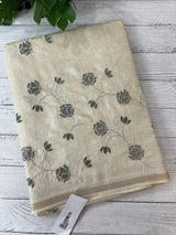 Blended soft tussar saree with embriodery - MS8186 Cream
