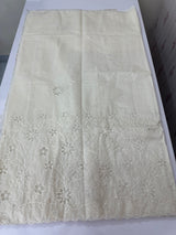 Mul chanderi applique work saree MSH183- OffWhite