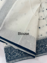 NetKota saree with chikankari machine embroidery - MS14622