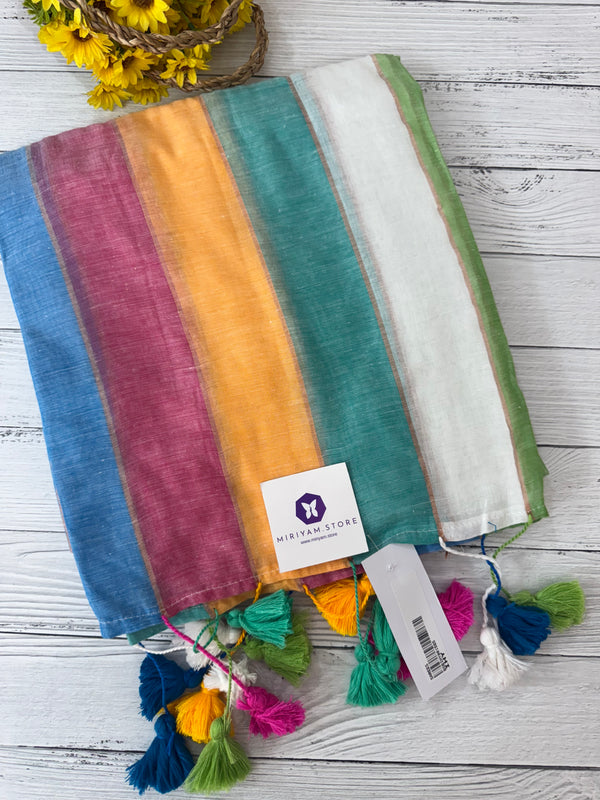 Rainbow Soft mulcotton saree MS4436