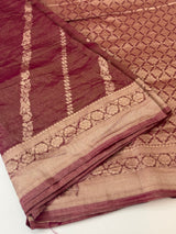 Banarasi crush georgette saree- MS1341 DuskyWine