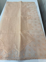 Khadi Linen saree with net applique borders MSH247 PastelPeach