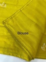 Kota  checks saree with embroidery - MS7679 GreenmixYellow
