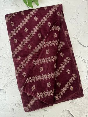 Silky kota saree with embriodery MS14808 - Wine