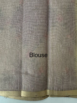 Soft Jute tissue saree with embroidery MJT671