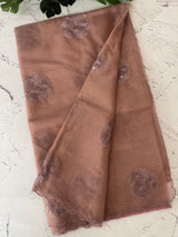 Organza saree with embroidery - MSH375 DuskyPeach