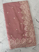 Soft Chanderi saree with embroidery borders- MCK77 PeachPink