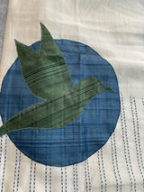 Blended tussar saree with kanta embriodery and appliqué work- MBTS99