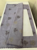 Organza saree with embroidery - MSH375 DuskyGreyishBlue