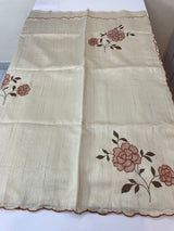 Semi tussar appliqué work saree MTS6589