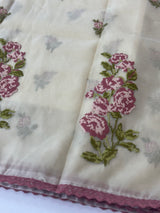Viscose organza saree with cross stitch embroidery MS5089- DuskyOnion