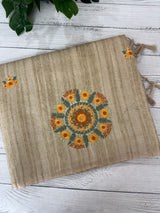 Blended tissue tussar saree with embriodery - MS8945