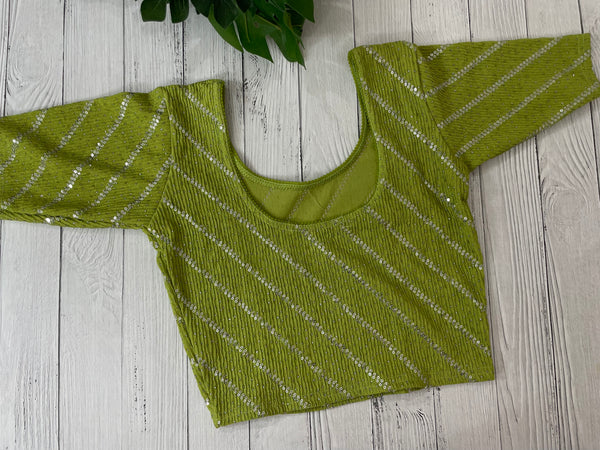 Stretchable Readymade blouse with sequence work- MSBL