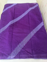 Supernet saree with crochet work and lace border MCJ5433 - Purple(Design - Diagonal Crochet)