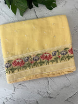 Semi linen saree with embroidery- MS15167