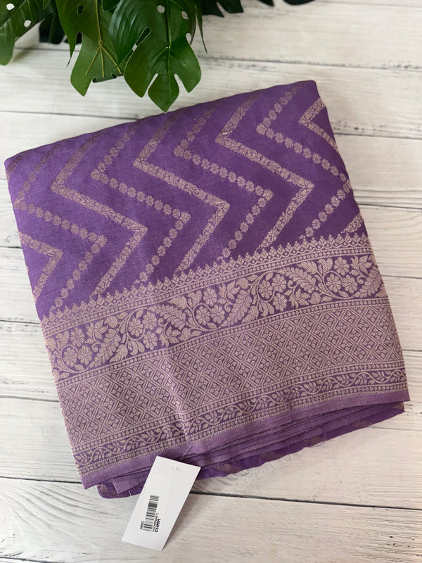 Semi Banarasi Georgette saree MKGS721 Lavender