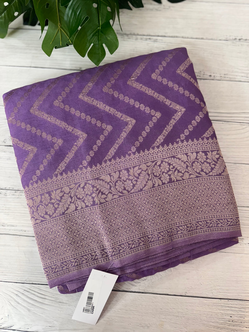 Semi Banarasi Georgette saree MKGS721 Lavender