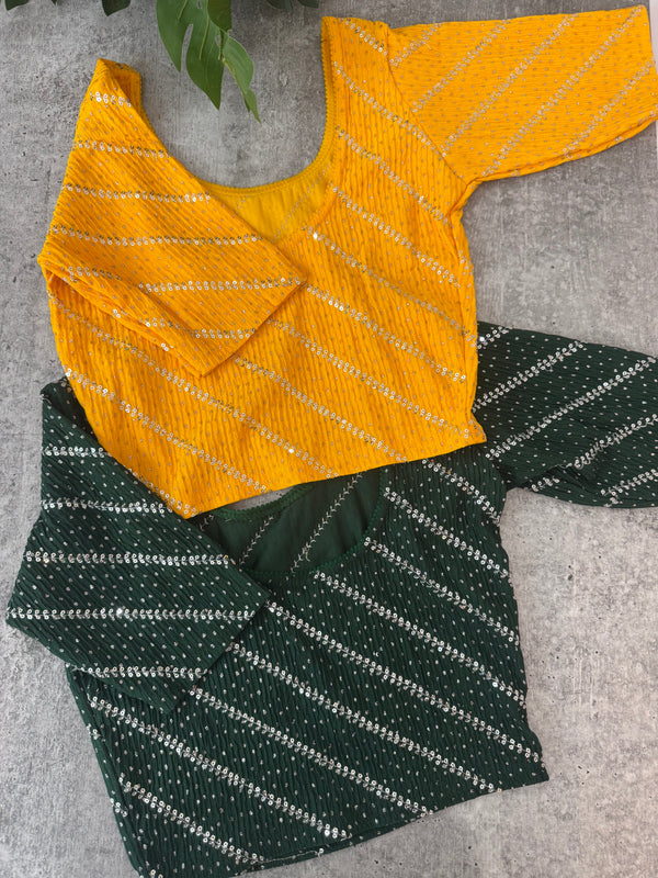 Stretchable Readymade blouse with sequence work : SIZE 32 - Combo