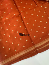 Soft Gachi silk saree with zari weaving MGH76 - RustOrange