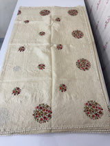 Blended soft tussar silk saree MS90543- Cream