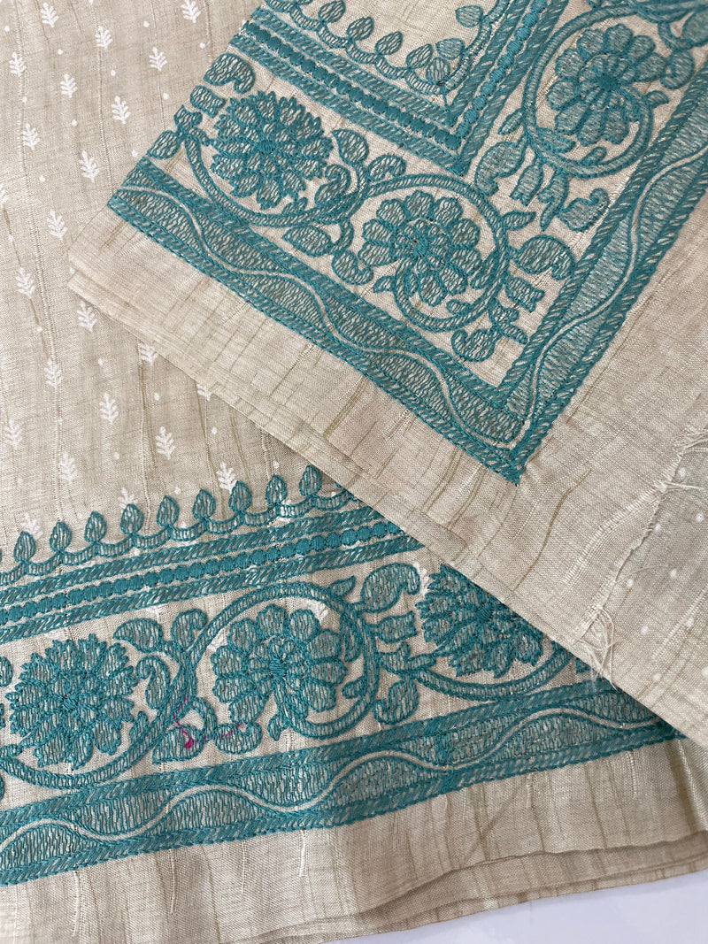 Blended tussar saree MTS608 - Beige