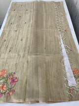 Soft Tissue kota embroidery saree MSK4660 Chiku