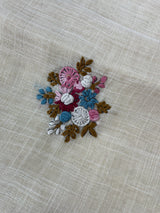 Tissue linen saree with kanta embriodery saree MS88650